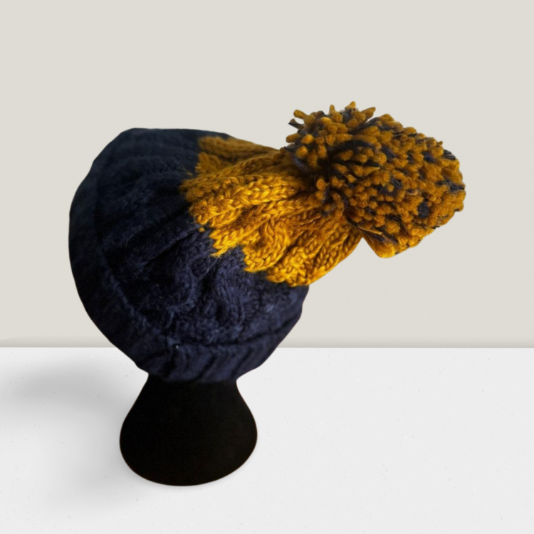 Czapka zimowa Pisaag unisex, oxford navy-mustard (2).png